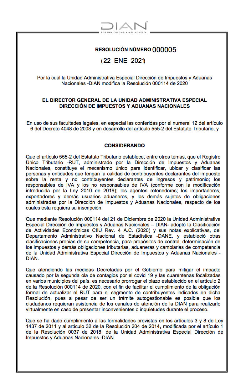 Descarga resolución